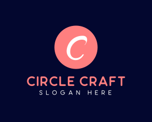 Pink Circle Cursive logo design