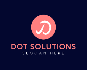 Dot - Pink Circle Cursive logo design