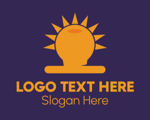 Idea - Sun Light Bulb logo design