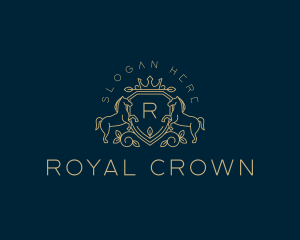 Horse Crown Crest logo design