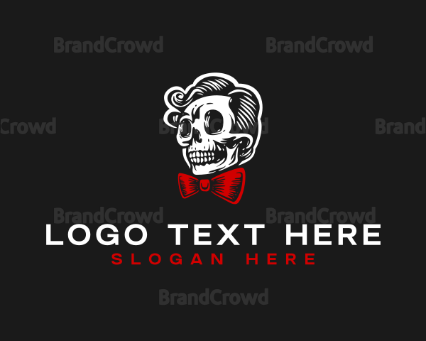 Bowtie Hair Skull Logo