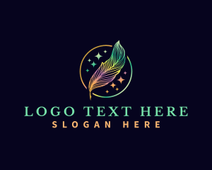 Mystical - Magical Feather Quill logo design