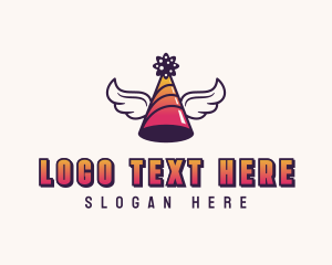 Fiesta - Festive Party Hat Wings logo design