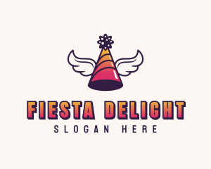 Fiesta - Festive Party Hat Wings logo design