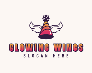 Festive Party Hat Wings logo design