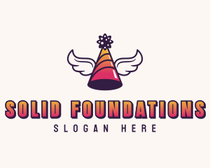 Celebration - Festive Party Hat Wings logo design