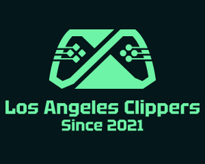 Vexel - Green Cyber Gamepad logo design