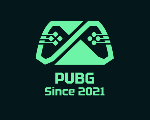 Green Cyber Gamepad logo design