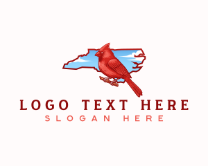 Map - Cardinal Bird North Carolina logo design