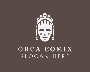 White - Elegant Queen Tiara logo design