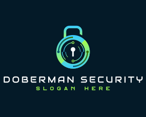 Cyber Security Lock logo design