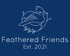 Birds - Blue Jay Bird Line Art logo design