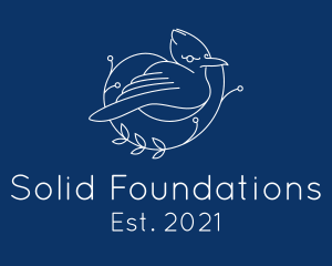 Animal Conservation - Blue Jay Bird Line Art logo design