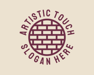 Brick Wall Badge logo design