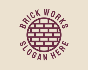 Brick - Brick Wall Badge logo design