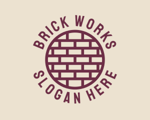 Brick Wall Badge logo design