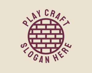 Brick Wall Badge logo design