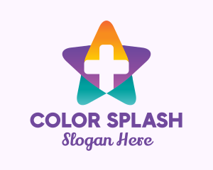 Multicolor Medical Cross Star logo design