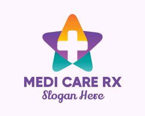 Pharmacist - Multicolor Medical Cross Star logo design