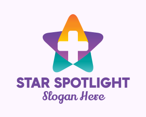 Multicolor Medical Cross Star logo design