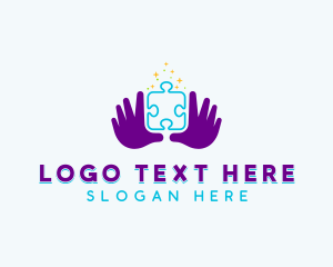 Nursery - Hand Puzzle Learning logo design