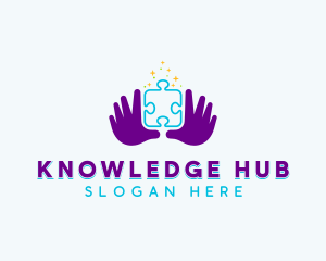 Learning - Hand Puzzle Learning logo design