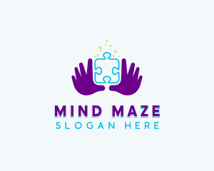 Puzzle - Hand Puzzle Learning logo design