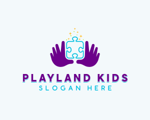 Hand Puzzle Learning logo design