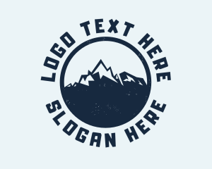Explore - Mountain Climber Hiking Badge logo design