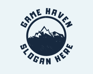 Mountain Climber Hiking Badge Logo