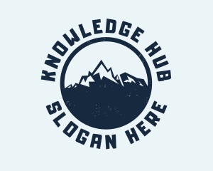 Mountain Climber Hiking Badge Logo