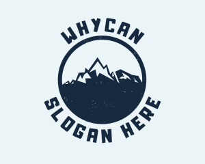 Mountain Climber Hiking Badge Logo