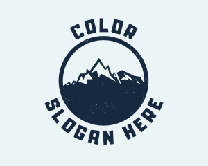 Exploration - Mountain Climber Hiking Badge logo design