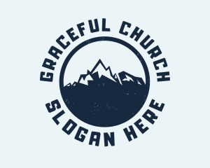 Trip - Mountain Climber Hiking Badge logo design
