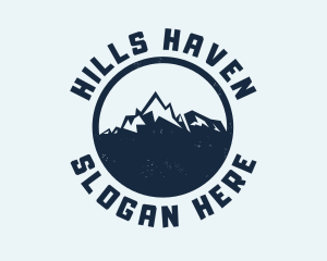 Mountain Climber Hiking Badge logo design