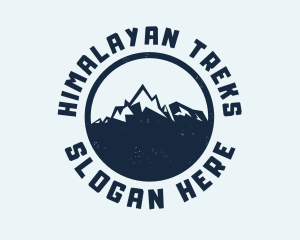 Mountain Climber Hiking Badge logo design