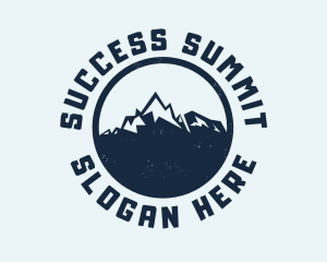 Mountain Climber Hiking Badge logo design