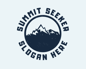 Mountain Climber Hiking Badge logo design