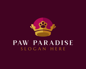 Royal Crown Paw logo design