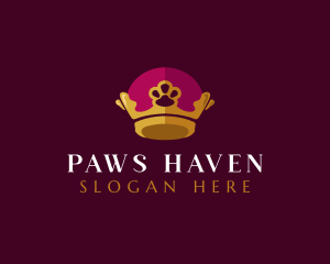 Royal Crown Paw logo design