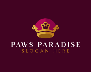 Royal Crown Paw logo design