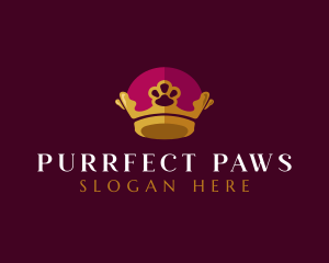 Royal Crown Paw logo design