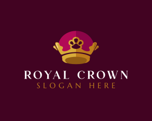 Royal Crown Paw logo design