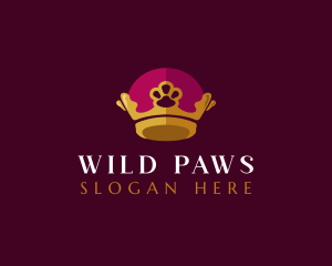 Royal Crown Paw logo design