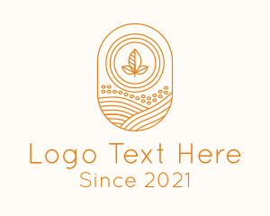 Teahouse - Orange Kombucha Leaf Farm logo design