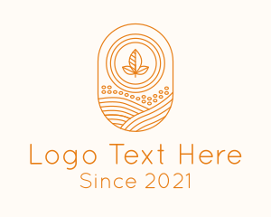 Line Art - Orange Kombucha Leaf Farm logo design