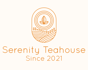 Orange Kombucha Leaf Farm logo design