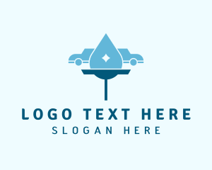 Water - Squeegee Car Cleaning logo design