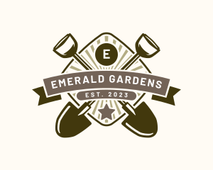 Landscaping Shovel Tool logo design