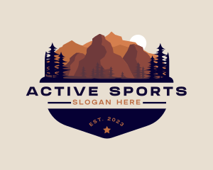 Mountain Hiking Camping Logo